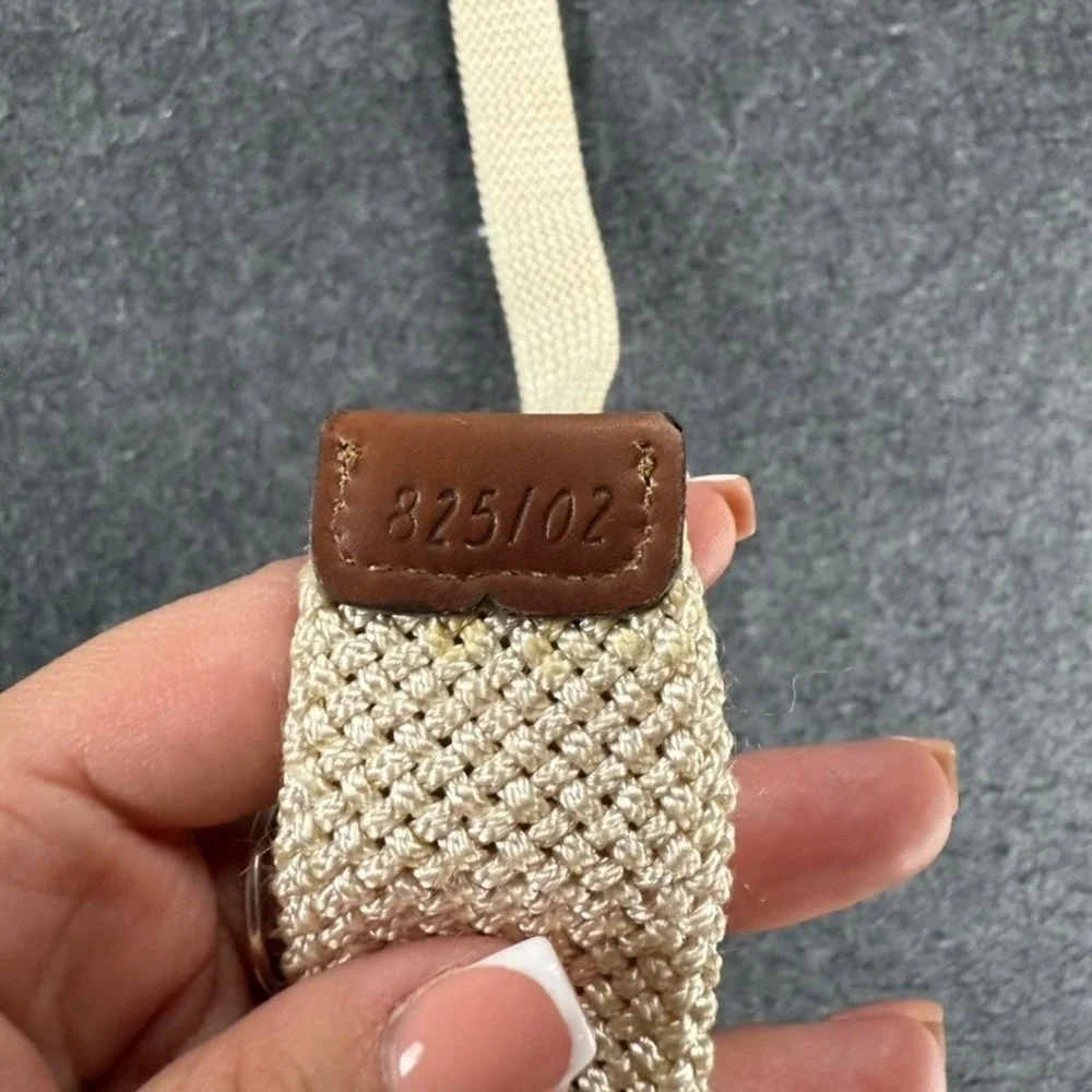 Trafalgar Woven Belt Mens Size‎ S Beige Leather Casual Preppy Dress Belt